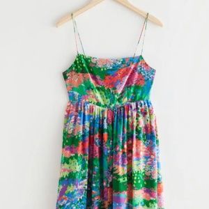 & other stories Colorful Midi Silk Dress - Sz 8
